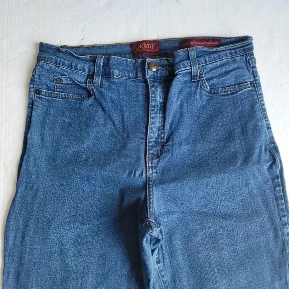 NYDJ Womens Jeans Size 14P Petite Blue Straight Leg Mid Rise Medium Wash Stretch - Picture 8 of 9